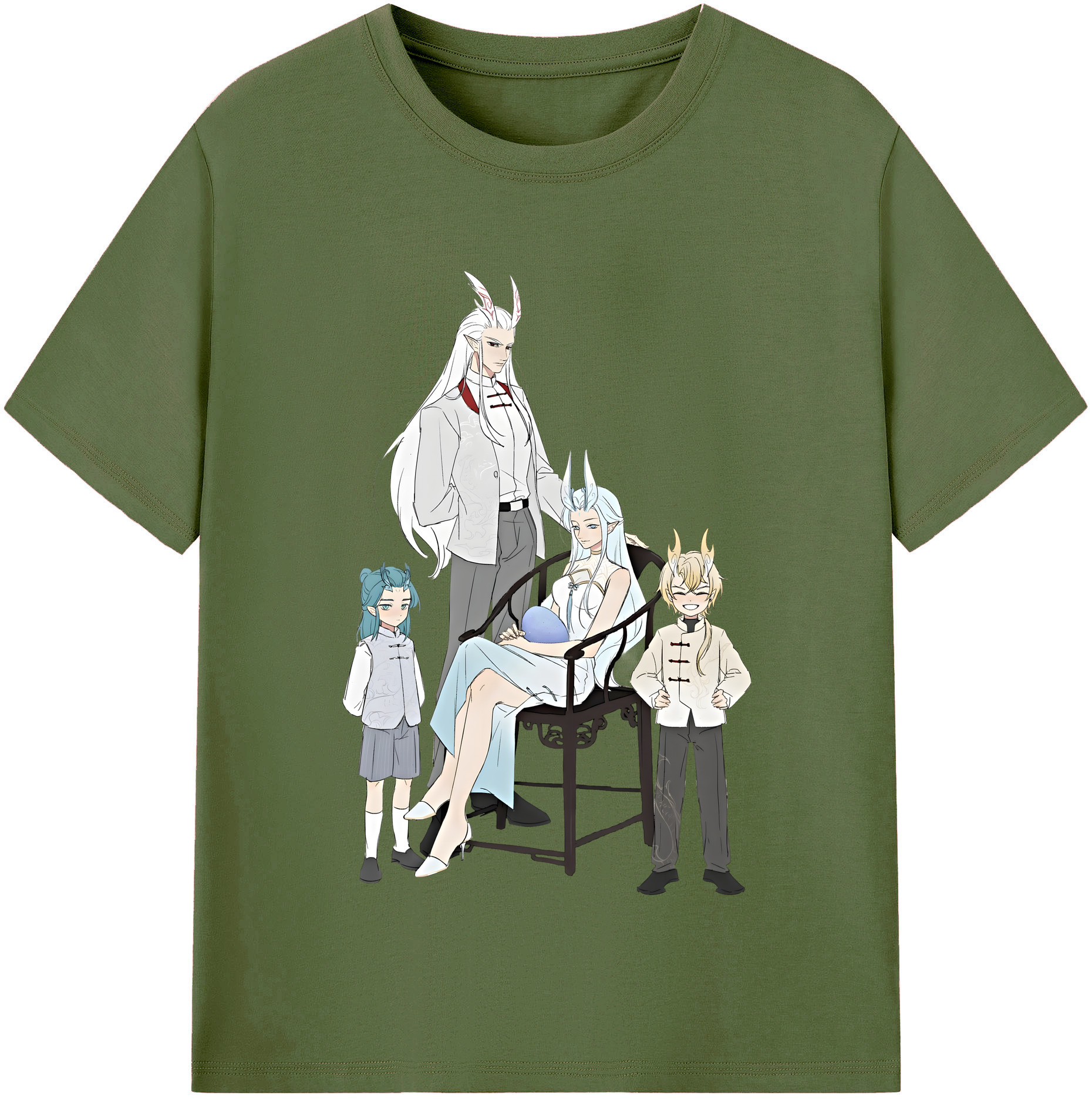 （画像用） Ne Zha 2 ナタ 魔童の大暴れ 綿100％半袖Tシャツ（フロントプリント）